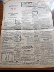 Zafer Gazetesi - 15 Eylül 1954 - Mümtaz Faik Fenik Köşe Yazısı - Bankalar Kanunu Layihası Bugünlerde İkmal Ediliyor - Erkanı Harbiyei Umumiye Reisi Orgeneral Nurettin Baransel Atina'ya Gidiyor - Hilmi Şahenk Tarafından Hazırlanan Zirai Kalkınmamızı Anlatan Resim Sergisi - Yugoslav Atletleri Dün Geldi - Avrupalararası Birlik Başkanı Richard Coudenhove Kalergi Atatürk'ü Örnek Gösteriyor - Liselerin 11 Sınıfa Binmesi - Brüksel Paktı İçin Anlaşma Yapıldı - Harbokulu Futbol Takımı Çalışıyor- Şair Nigar Hanım Yazan Mehmet Orhan Seyfi Orhon Köşe Yazısı - Kıbrıs Türktür Komiteleri - Dünya Muallimler Kongresi 1955 de Türkiye'de Yapılacak - Dış Mahalle Yazan G. Simenon Yazı Dizisi - Amerikan Ordusu Genel Kurmay Başkanı General Ridgway Yakın Bir Harbe İnanmıyor - Azra Hayri Vefat Etti - Küçük Tiyatroda İmtihanlar - Hiroşima'da Atom Bombasından Ölenlerin Varisleri Amerika'yı Davet Ettiler - İkiz Dünya Başka Alemlerde Bir Macera Çizgi Roman - Cemiyet Hayatı - Ölüm Hücresi 2455 Yazan Caryl Chessman