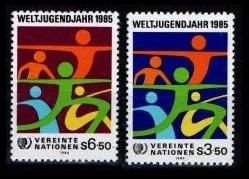 +++ BİRLEŞMİŞ MİLLETLER  DÜNYA GENÇLİK YILI    1985    - DAMGASIZ