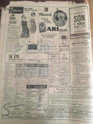 HÜRRİYET GAZETESİ  9 TEMMUZ 1966 YIL :19 SAYI :6534--Sunay ,Celal Bayar 'ı Affetti ---Bir Polis Ankara Trafik Müdürünü Öldürdü  : Öldürülen  Ankara Trafik Müdürü : Adnan Solmaz ---Ölüm motoru dün sabah  çıkartılırken sapan koptu ---Yabancı  gemilere bir senede 920 milyon navlun ödüyoruz---Günde 3 Liraya Arçelik ---Kalp  hastası  kadın en iyi tedaviyi her gün  balık tutmakta buldu ---Beşiktaşlılar  şimdilik  susmayı  tercih  ediyor --Bilet  satışları  durdu --Fabbri  ye göre İngiltere Dünya Kupasını Kazanacak ---Beşiktaş 14 Ağustos ta Kongre Yapıyor ---Rekor : Yılda 17 Filim --izzet Günay  : Bu sene daha az ,fakat öz film  çevireceğim dedi ---İzzet Günay ,Fatma Girik le  Şeker Hafiye de ---Kadınlar Dövüşüyor ---T.German ,Paris te Plak Doldurmak İçin Anlaştı --İzzet Günay ,Hülya Koçyiğit le  Otobüs Yolcusun da ---Sinemalar ,Tiyatrolar ,Radyo Programların---Bayar dün hiç kimseyi  kabul etmedi ---Sesle Çizgiler Üstadı : Celal Şahin --