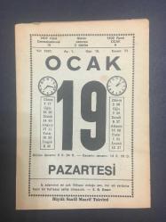 19 OCAK 1987 -TAKVİM YAPRAĞI-DOĞUM GÜNÜ HEDİYESİ-BÜYÜK SAATLİ MAARİF TAKVİMİ,HAYRET,PROF. ZİYA ÜSTÜNÜN VEFATI,FAYDALI BİLGİLER,MUTLULUK ÇIKMAZINDAN PARÇALAR