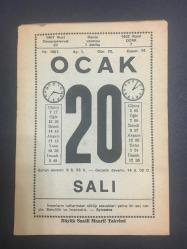 20 OCAK 1987 -TAKVİM YAPRAĞI-DOĞUM GÜNÜ HEDİYESİ-BÜYÜK SAATLİ MAARİF TAKVİMİ,UMUT,NEDEN,YİNE GEL,MUTLULUK ÇIKMAZINDAN PARÇALAR