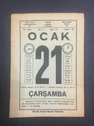 21 OCAK 1987 -TAKVİM YAPRAĞI-DOĞUM GÜNÜ HEDİYESİ-BÜYÜK SAATLİ MAARİF TAKVİMİ,HAYIR AMA,HATIRALAR,MUTLULUK ÇIKMAZINDAN PARÇALAR