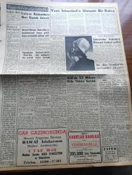 Zafer Gazetesi - 8 Şubat 1957 - Başvekil Adnan Menderes Basın Toplantısında İç ve Dış Mevzularla İmar İşlerini Ele Aldı -  Başvekil Adnan Menderes'in Kıbrıs Beyanatı - Halep'de Dün De Kanlı Hadiseler Cereyan Etti - EGE'de 53 Milyon Kilo Tütün Satıldı - Yeni İstanbul'a Umumi Bir Bakış - İmar Planı Gereğince Kabataş'ta Açılan Saha Fotoğrafı - Genişletilmekte Olan Tophane Caddesinin Görünüşü - Kral Suud Bağdat Paktına Karşı Durumunu Değiştirdi - Milli Piyango Dün Çekildi - İzmir Vapurunun Battığı Yerde Dün Bir Keşif Yapıldı - Ankara Radyosunun Bayram Aracı Hakkındaki Açıklaması - Milli Mücadelenin İç Alemi Ve Ankara Yazan Enver Behnan Şapolyo - Bir Yastıkta Piyesi Bir Daha Oynanıyor - Sovyet Rusya Amerika'yı Komünizme Karşı Gizli Harp Açmakla İtham Etti - Prenses Grace Kelly'e Yüzlerce Sandık Bira Gönderildi -  Bulvar Eczanesi -  İstanbulspor Vefaspor'u Sisler Altında Penaltıdan Attığı İki Golle Yendi - Fenerbahçe Antrenörü Szekelly İstifa Etmeye Kalkıştı -  Aşktan Ölüme Yazan Sadi Karsel