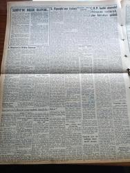 Zafer Gazetesi - 7 Şubat 1957 - Eisenhower Doktrini - Türk Arap Dostluğu - Bağdat Paktı - Kıbrıs Meselesi - Adnan Menderes'in Amerikan Ve Dünya Basınında Yayınlanan Mühim Beyanatı - Eisenhower Planı Orta Doğu'ya İstikrar Getirecektir - Kral Suud Orta Doğu Doktrinini Övüyor - Samed Ağaoğlu Dün Bütçe Encümeninde İzahat Verdi - İran Şahı Rıza Pehlevi İran Şahı Suudi Arabistan'a Davet Olundu - CHP Hatibi Nuri Sertoğlu Otomobil İftirasını Isıtarak Yine Kürsüye Getirdi - Jokey Kulübü'nün Aldığı Yeni Tedbirler - Van Gogh'un Hayatı - Süveyş Kanalı 15 Şubat'ta Açılıyor - Milli Mücadelenin İç Alemi Ve Ankara Yazan Enver Behnan Şapolyo Yazı Dizisi - Özlediğim Kadın Yazan Mükerrem Kâmil Su Yazı Dizisi - Suni Radyoaktif İzotoplar Ve Önemleri - Kızılay Kan Bankası Yetiştirme Yurdundan 35 Hanım Mezun Oldu - Viyana Tiyatrosu - Konya Ovasında Yeniden İki Baraj Yapılıyor - Etna Yanardağı Yeniden Faaliyete Başladı - Boks Tarihi Ve Bugünkü Modern Tekniğin Esasları - Turgay Şeren Ordu Takımında Yok
