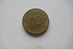 Almanya 10 Pfennig 1988 Eski Koleksiyon    Madeni Para     (yukarı raf kutu