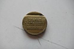 Nadir iki yanı oluklu tip deniz otobüsü pirinç vapur jetonu    ORİJİNAL (YUKARI RAF KUTU