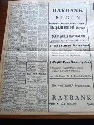 Zafer Gazetesi - 7 Ocak 1957 - Demokrat Parti'nin Yıldönümü 7 Ocak 1946 7 Ocak 1957 - Demokrat Parti'nin Kuruluş Hikayesi - Demokrat Parti Büyük Kongreleri - Demokrat Parti İktidara Geçtiği Günden Bugüne Kadar Ne Oldu - Adnan Menderes - Celal Bayar - Sıtkı Yırcalı - Fuad Köprülü - Atıf Benderlioğlu - Kıbrıs'a Dair Son Ve Kati Türk Teklifini Karşında Yunanistan Tam Bir Kararsızlık İçinde - Sovyetler Macaristan'dan Çıkmıyorlar - Meclis Reisi Refik Koraltan Silifke Ve Mut'u Ziyaret Etti - Irak'ın Ordu Günü Merasimle Kutlandı - İspanya Hükümeti Ethem Menderes İle Feridun Cemal Erkin'e Nişan Verecek - Seyfi Cenap Berksoy Güreş Federasyonu Reisi Oldu - Federasyon Kupası Finali Beşiktaş Beykoz'u Farklı Yendi - Özlediğim Kadın Yazan Mükerrem Kâmil Su Yazı Dizisi - Galatasaray 3 İzmirspor 0 - Fenerbahçe 2 Milli Mensucat 2 - Ürdün İsrail Hududunda Bir Demiryolu Uçuruldu - Adalet Bozuk Güneşspor'u Yendi - Orhan Seyfi Orhon Köşe Yazısı - Radyo - Hikmet Münir