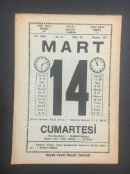 Efemera - 14 MART 1987 -TAKVİM YAPRAĞI-DOĞUM GÜNÜ HEDİYESİ-BÜYÜK SAATLİ MAARİF TAKVİMİ,TIP BAYRAMI ,SAĞLIK HAFTASI,RUMİ MART 1403 YILBAŞI FIRTINA,CANLILIĞI NASIL ELDE EDELİM,SAĞLIK HAFTASI NEDENİYLE,EVLENMEDE MUTLULUK, - kitantik - kitaLog