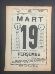 19 MART 1987 -TAKVİM YAPRAĞI-DOĞUM GÜNÜ HEDİYESİ-BÜYÜK SAATLİ MAARİF TAKVİMİ,ATATÜRK TÜRKİYE YURDSEVERLERİNİ ANKARAYA ÇAĞIRDI,1920,FARK ETMEZ,GELİN BİZE GÖRÜN BİZİ,EVLENMEDE MUTLULUK,