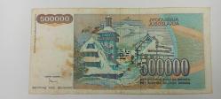 Koleksiyonluk Yugoslavya 500000 Dinar 1993