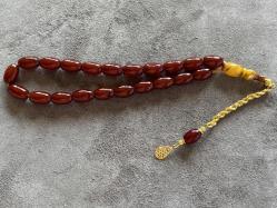 Antika orijinal Osmanlı sıkma kehribar maskot  Tesbih