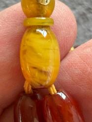 Antika orijinal Osmanlı sıkma kehribar maskot  Tesbih