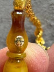 Antika orijinal Osmanlı sıkma kehribar maskot  Tesbih