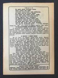 6 MAYIS 1987 -TAKVİM YAPRAĞI-DOĞUM GÜNÜ HEDİYESİ-BÜYÜK SAATLİ MAARİF TAKVİMİ,HIZIR GÜNÜ HIDIRELLEZ,FIRTINA,6MAYIS,PEYGAMBERİMİZİN BÜYÜKLÜĞÜ,6 MAYIS HIZIR GÜNÜ,ÇOCUK EVDE YETİŞİR