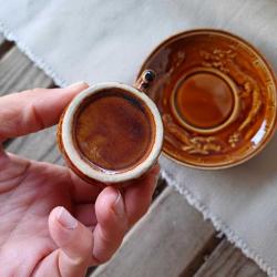 Vintage Kahve Fincani,Ejder Kabartmalı Türk Fincanı Seti,6 lı