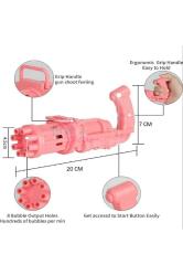 PEMBE ÇOKLU KÖPÜK ATAN KÖPÜK TABANCASI BUBBLES GUN BALONCUK TABANCASI PİLLİ KÖPÜK MAKİNASI PİNK GUN