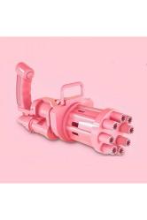 PEMBE ÇOKLU KÖPÜK ATAN KÖPÜK TABANCASI BUBBLES GUN BALONCUK TABANCASI PİLLİ KÖPÜK MAKİNASI PİNK GUN