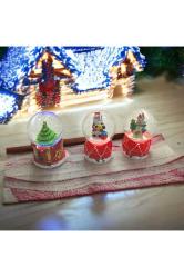 VIP 3 ADET RENKLİ LED IŞIKLI SULU KAR KÜRESİ NOEL BABA KAR KÜRESİ KARDAN ADAM ÇAM AĞACI KAR KÜRESİ