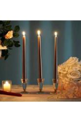 10 Adet Rose Gold Candlestıck Rose Gold Şamdan Mumu Rose Gold Mum Parlak Rose Gold Kalın Uzun Mum