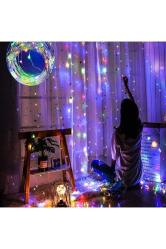 Rgb Renkli Salkım Led Işık Renkli Led Işık Usb +kumandalı Renkli Ince Peri Ledli 3x2.5 Metre Peri Ld