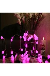 4.30 Metre Pembe Top Led Işık Pembe Işık 220 V Fişli Yılbaşı Ağacı Işığı Pembe Top Işık Pembe Led