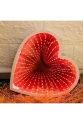 3d Heart Tunnel Lamp Red Led Light 3d Işıklı Dekor Kalp Işık Usb+pilli Led Işık Dekor Masa Lambası