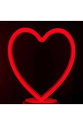 Kırmızı Kalpli Led Işık Yılbaşı Işıkları Decor Heart Red Led Light Pilli Led Işık Kırmızı Neon Işık