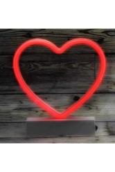 Kırmızı Kalpli Led Işık Yılbaşı Işıkları Decor Heart Red Led Light Pilli Led Işık Kırmızı Neon Işık