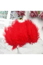 100 ADET KIRMIZI KUŞ TÜYÜ DECOR VIP RED BIRD FEATHER KIRMIZI ŞEFFAF BALON TÜYÜ KIRMIZI SÜSLEME TÜYÜ