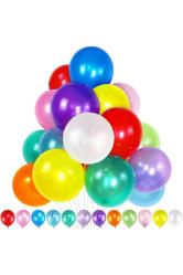 VIP 100 PCS METALLIC MULTİ COLORS BALLOON VIP KALİTE PARLAK METALİK RENKLİ BALON HELYUM GAZI UYUMLU
