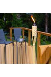 VIP QUALITY 50PCS 90 CM BAMBOO TORCH 50 ADET 90 CM BAMBU MEŞALE BAHÇE AYDINLATMA TOPTAN BAMBU MEŞALE