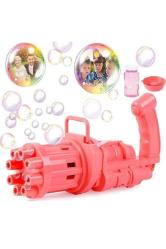 PEMBE ÇOKLU KÖPÜK ATAN KÖPÜK TABANCASI BUBBLES GUN BALONCUK TABANCASI PİLLİ KÖPÜK MAKİNASI PİNK GUN