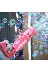 PEMBE ÇOKLU KÖPÜK ATAN KÖPÜK TABANCASI BUBBLES GUN BALONCUK TABANCASI PİLLİ KÖPÜK MAKİNASI PİNK GUN