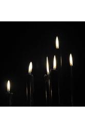 12 Adet Siyah Arınma Mumu Siyah Uzun Mum Siyah Ince Mum Siyah Mum Church Black Candles Kilise Mumu