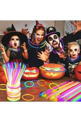100 Adet Glow Stick Işıklı Fosfor Çubuk Neon Işık Glow Parti Işıkları Işıklı Bileklik Neon Kolye