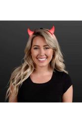 2 Adet Işıklı Şeytan Boynuzu Şeytan Taçı Yılbaşı Parti Işıkları Pilli Kırmızı Led Işıklı Şeytan Taç