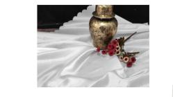 SATEN GELİN NİŞAN BOHÇASI BEYAZ 80x80cm