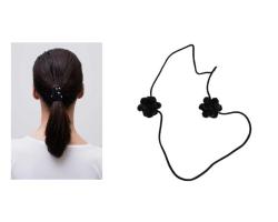 Kadın sac tokası Siyah Çiçekli Model 50cm