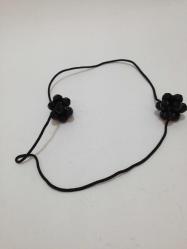 Kadın sac tokası Siyah Çiçekli Model 50cm