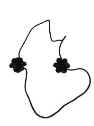 Kadın sac tokası Siyah Çiçekli Model 50cm