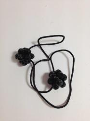 Kadın sac tokası Siyah Çiçekli Model 50cm