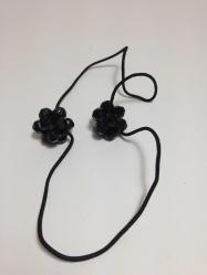 Kadın sac tokası Siyah Çiçekli Model 50cm