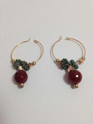 Mor Boncuklu Kadın Bijuteri Küpe 4cm