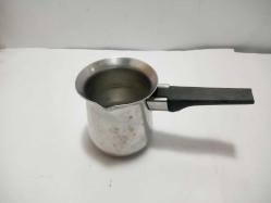 PASLANMAZ ÇELİK TURK KAHVE CEZVE 7x7x8cm (SAPI KIRIK OLDUĞU İÇİN KISADIR )