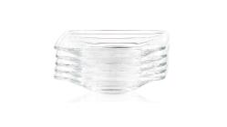 PASABAHCE CAM KARE ÇAY TABAĞI SETİ 5 ADET 10x10x2cm