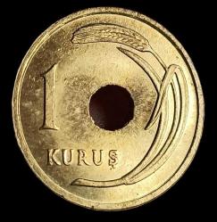 1951 Delikli 1 Kuruş Çil