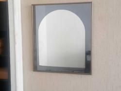BANYO AYNASI DUVARA MONTE OFİS,EV METAL ÇERÇEVELİ MAKYAJ AYNASI 35x31cm