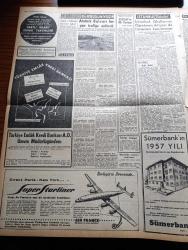 Zafer Gazetesi - 6 Kasım 1957 - Muhalefetin Maksatları Hükümeti İş Göremez Hale Sokmaktadır - Alman Heyeti Ethem Menderes'le - John Foster Dulles Sovyet Rusya'yı Şiddetle Tenkid Etti - Petrol Mevzuundaki Görüşmelere Başlandı - Dost Ve Müttefik İtalyan Cumhurreisi Giovanni Gronchi 11 Kasım'da Geliyor - Yeni Suni Peykte Bulunan Köpeğin Akıbeti Meçhul - Türk Hava Yolları Dış Seferleri Genişletiyor - Devlet Demiryolları Meslek Okulu Tedrisata Açıldı - Atatürk Bulvarı Bugün Trafiğe Açılacak - Bugün Bergama'da Yeni Kazılar Konulu Konferans- Kızılay'ın İlk Çorbası Yazan Ragıp Akyavaş - Cyd Charisse - Aya Hangi Tarihte Gidilecek - Sophia Loren - Gina Lollobrigida - Senfoni Orkestra İçin Rockfeller'in Yardımı - Montesi Hadisesi Tekrar Canlanıyor - İstanbul'da B. Milli Takımları Akdeniz Kupası İçin Karşılaşıyor - A Milli Takımları Türkiye İspanya Maçı - Turgay Şeren - Kadri Aytaç - Lefter Küçükandonyadis - Sarıyar Barajı Ve Hidroelektrik Santrali - Eski Dünya Ağır Sıklet Şampiyonu Joe Douis
