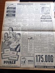 Zafer Gazetesi - 23 Ekim 1957 - Adnan Menderes'in Şahsında Ankara'nın Demokrat Parti'ye Büyük Muhabbet Ve İtimadı - 100 Bin Ankaralı Ve 100 Bin Adana'lının Başvekil Adnan Menderes'e Dünkü Büyük Sevgi Tezahüratı - New York Herald Tribune'nin Başvekil Adnan Menderes'e Dair Neşrettiği Yazı - Şoförler Demokrat Parti'ye Sadıktır - Reisicumhur Celal Bayar'ın İskenderun Nutku - Fatin Rüştü Zorlu Suudi Arabistan'a Gitti - Brezilya'dan 300 Ton Kahve Geliyor - Salihli Valeks Fabrikasının Temeli Atıldı - Ahmet Andiçen Sincanköyde Bir Okul Yaptırıyor - Yıldızların Hayatı İmrenmeye Değer Mi - Kim Novak - Ava Gardner - Greto Garbo - Dünya Güzeli Seçilen Marita Lindahl - Hikâye Makine Adam - Katherin Yazan Hans Habe Yazı Dizisi - İran Şahı Muhammed Rıza Pehlevi İle Kraliçe Süreyya Prenses şehnaz'la Düğün Gecesi Bir Arada Fotoğraf - Kapalı Salon Güreş Müsabakalarının Son Gecesinde Bulguları 7 0 Yendik - Ankara Roma Boks Kadroları Belli Oldu - İstanbul Lig Maçları - Gençlik Parkı'nda Buz Revüsü