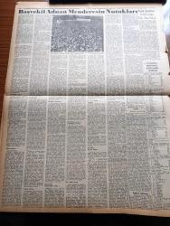 Zafer Gazetesi - 23 Ekim 1957 - Adnan Menderes'in Şahsında Ankara'nın Demokrat Parti'ye Büyük Muhabbet Ve İtimadı - 100 Bin Ankaralı Ve 100 Bin Adana'lının Başvekil Adnan Menderes'e Dünkü Büyük Sevgi Tezahüratı - New York Herald Tribune'nin Başvekil Adnan Menderes'e Dair Neşrettiği Yazı - Şoförler Demokrat Parti'ye Sadıktır - Reisicumhur Celal Bayar'ın İskenderun Nutku - Fatin Rüştü Zorlu Suudi Arabistan'a Gitti - Brezilya'dan 300 Ton Kahve Geliyor - Salihli Valeks Fabrikasının Temeli Atıldı - Ahmet Andiçen Sincanköyde Bir Okul Yaptırıyor - Yıldızların Hayatı İmrenmeye Değer Mi - Kim Novak - Ava Gardner - Greto Garbo - Dünya Güzeli Seçilen Marita Lindahl - Hikâye Makine Adam - Katherin Yazan Hans Habe Yazı Dizisi - İran Şahı Muhammed Rıza Pehlevi İle Kraliçe Süreyya Prenses şehnaz'la Düğün Gecesi Bir Arada Fotoğraf - Kapalı Salon Güreş Müsabakalarının Son Gecesinde Bulguları 7 0 Yendik - Ankara Roma Boks Kadroları Belli Oldu - İstanbul Lig Maçları - Gençlik Parkı'nda Buz Revüsü
